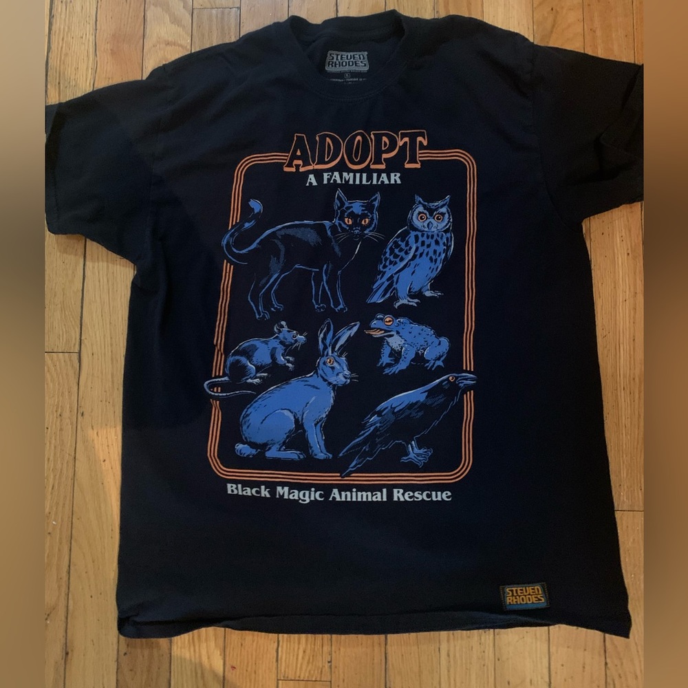 Steven Rhodes. Adopt a Familiar. T-Shirt. Large.